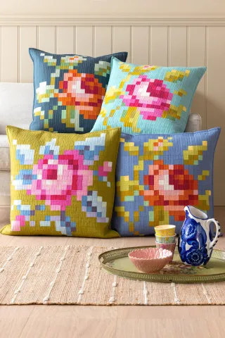 Tilda Wild Rose Embroidery Pillows stofpakket in 9 varianten