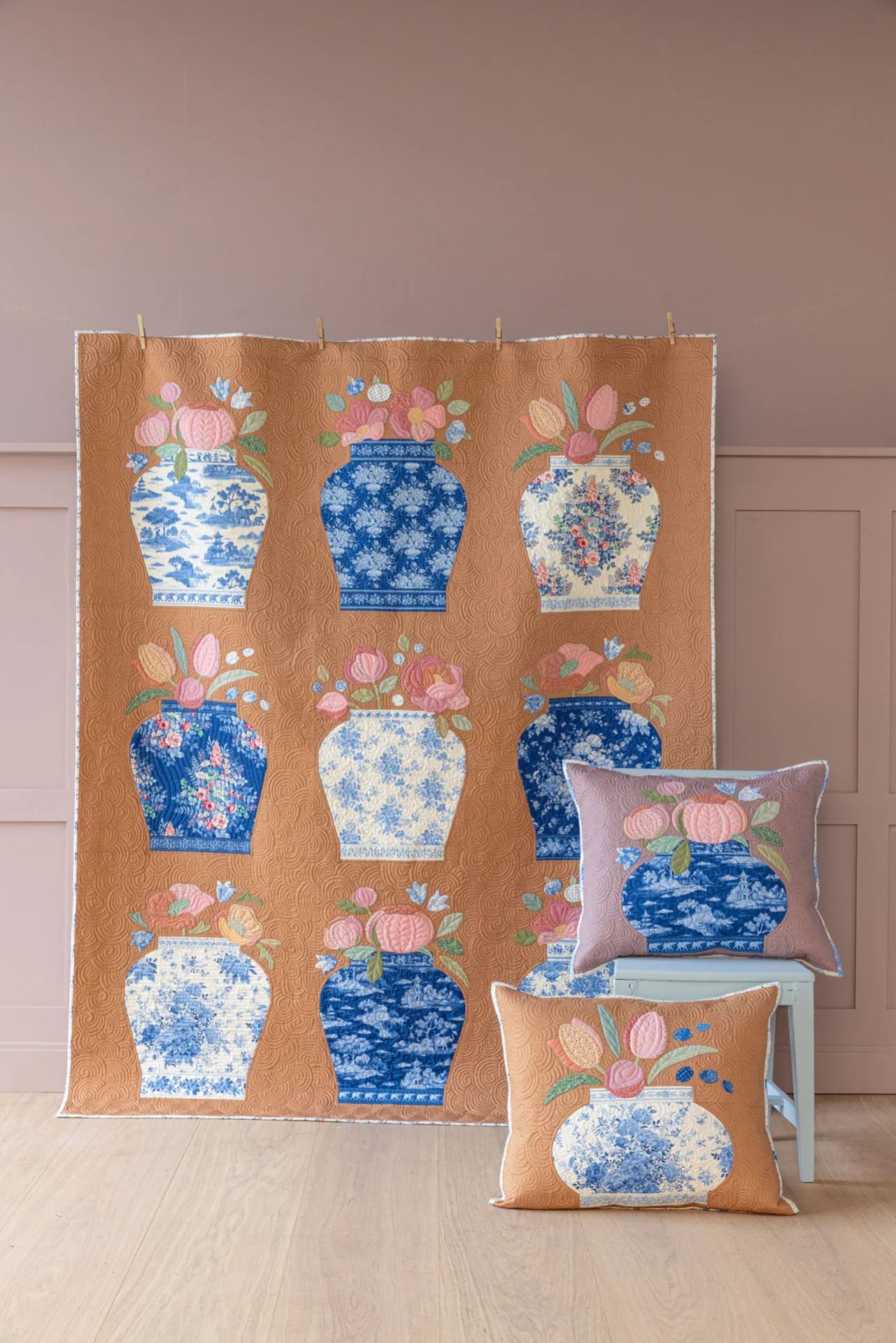 Something Blue-20-Ginger Jar Quilt Tea hanging Tilda