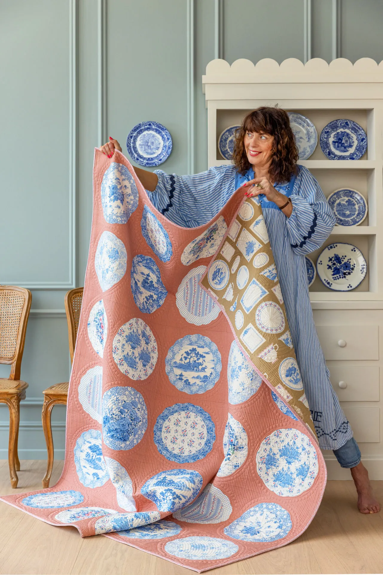 Something Blue-27-Plate Collection Quilt terracotta Tilda
