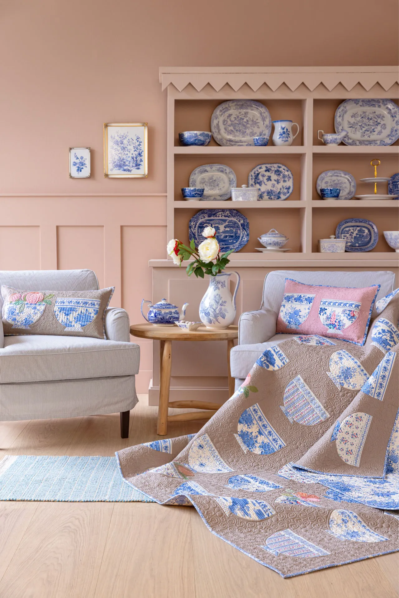 Something Blue-35-Bowl Collection Quilt and pillows Tilda