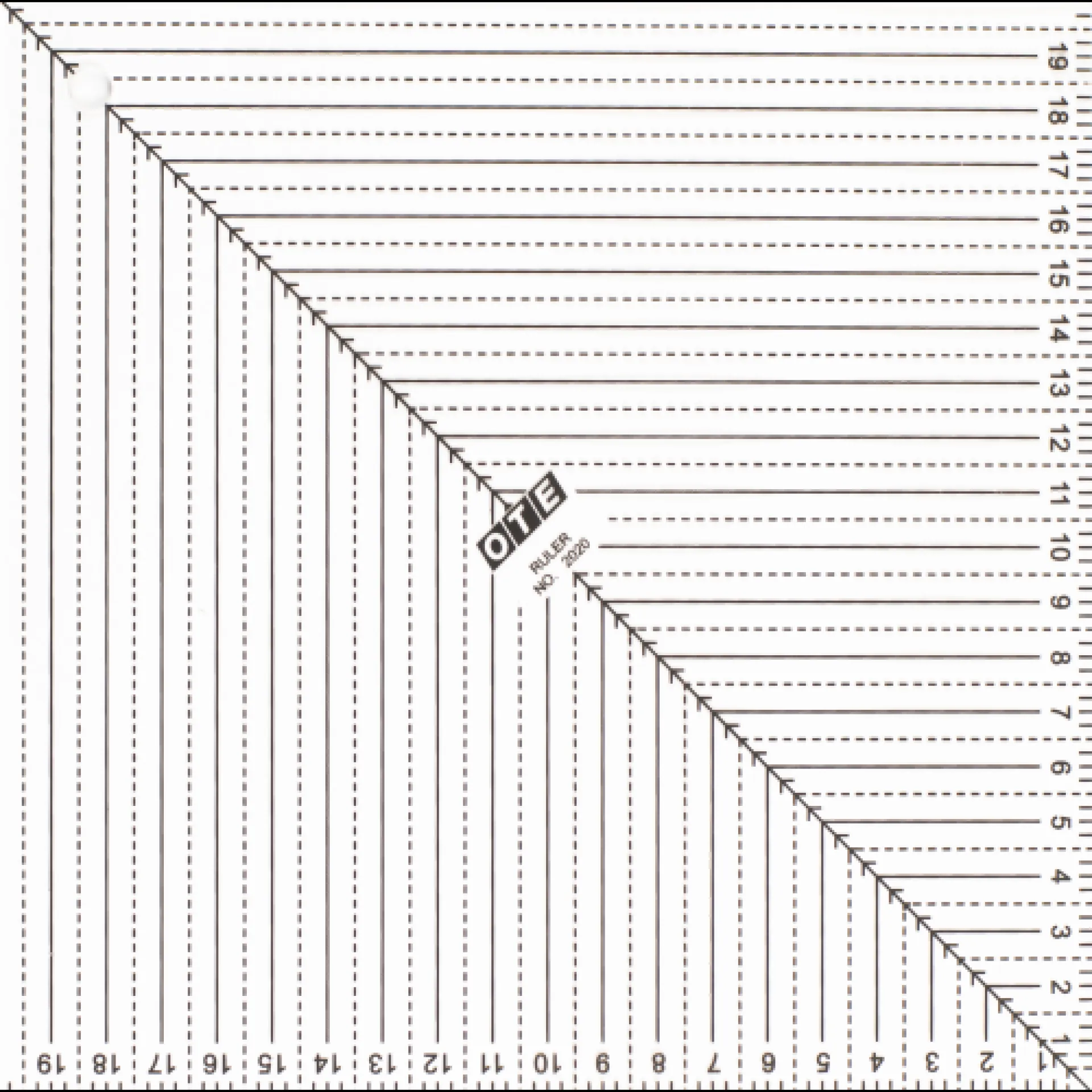 OTE Quilt Ruler 20x20cm, OTE20X20.