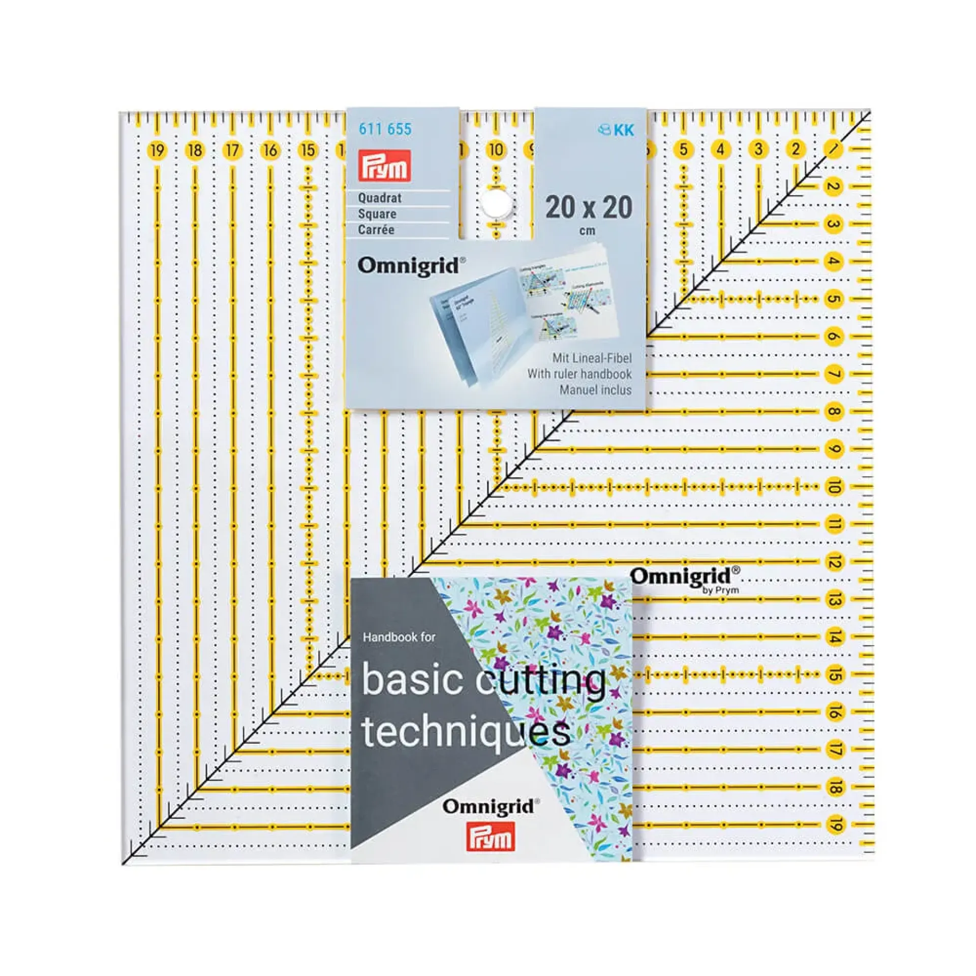 611655 Prym Omnigrid patchwork liniaal vierka.