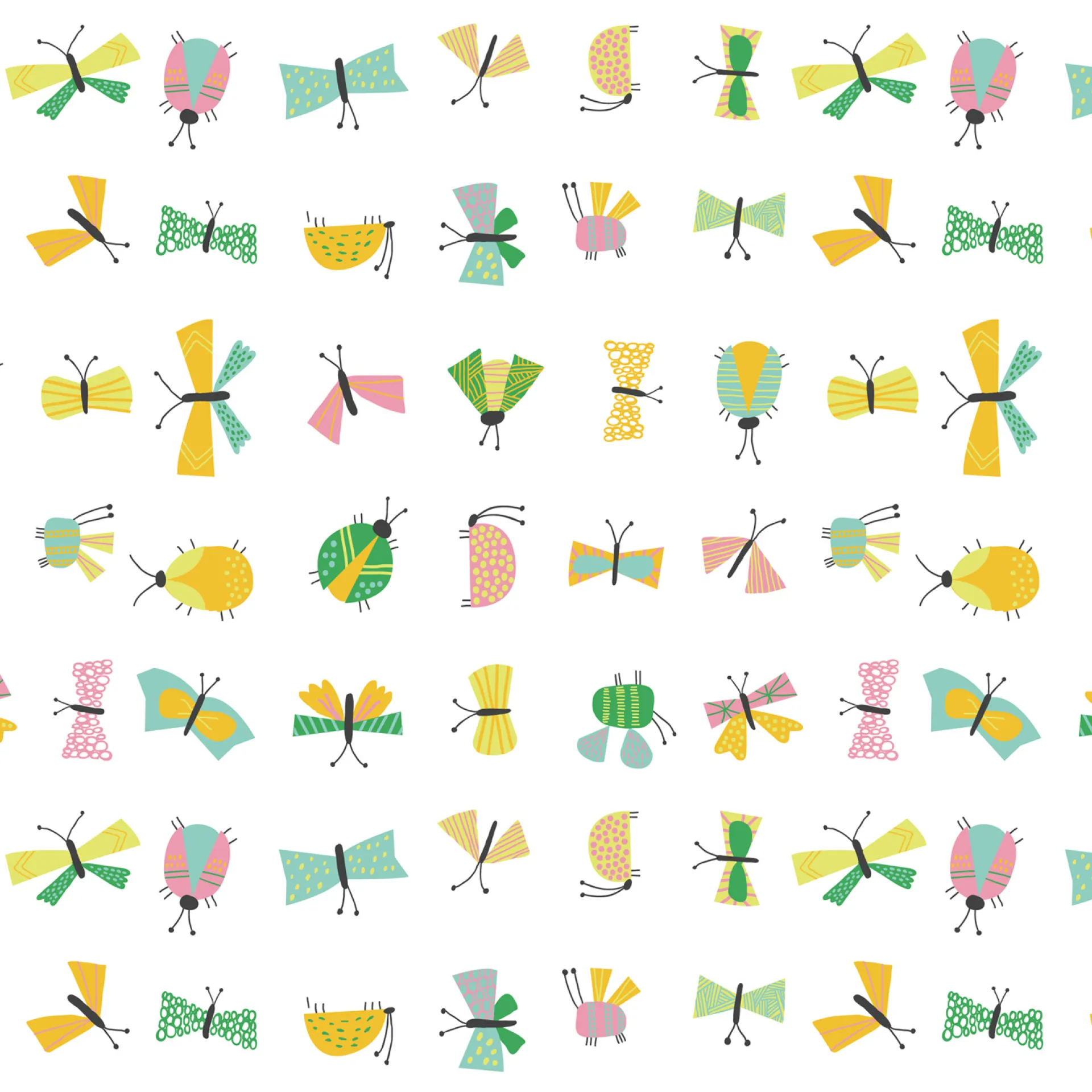 P-7- poplin camp butterflies Katia.