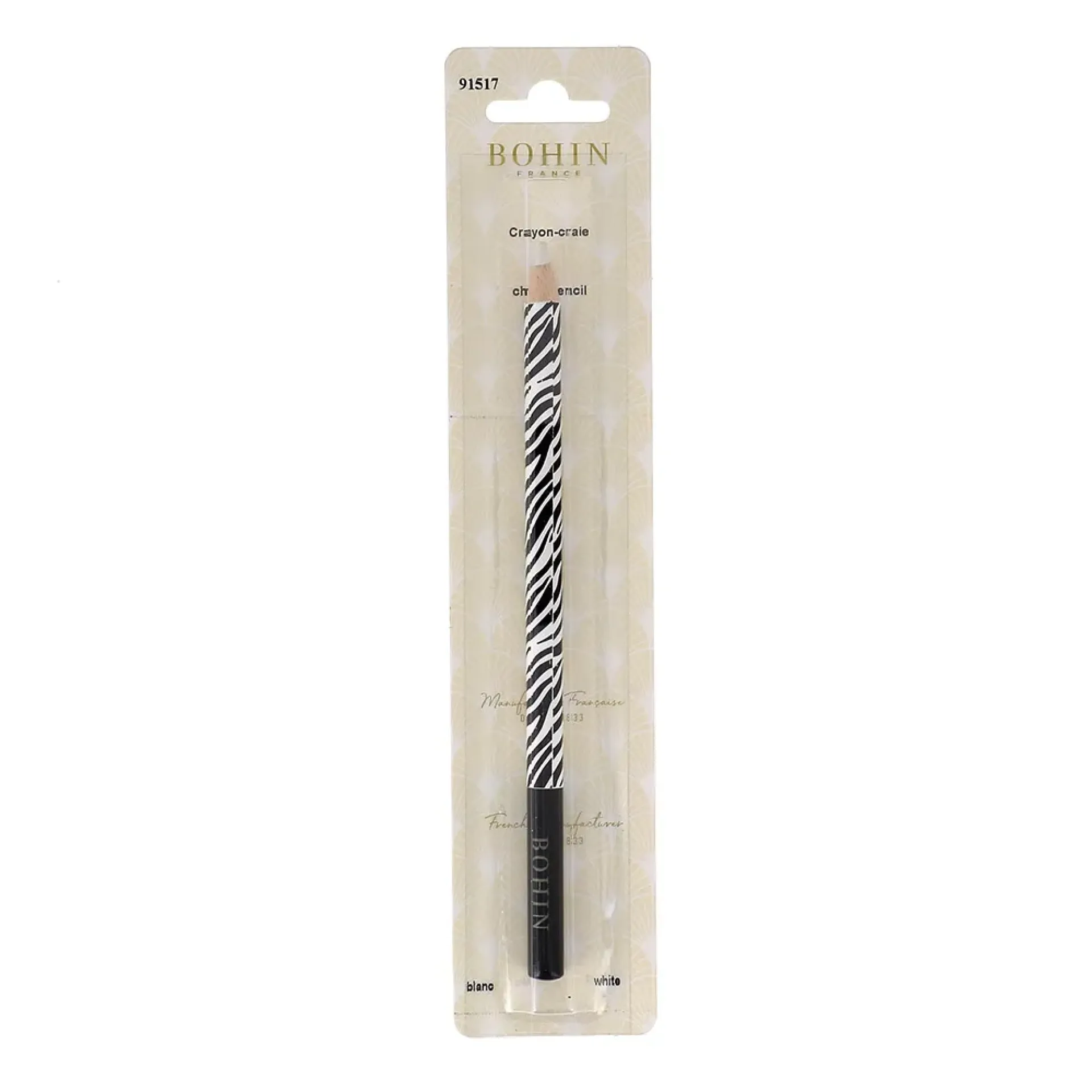 BO91517-2Markeer potlood zebar wit.