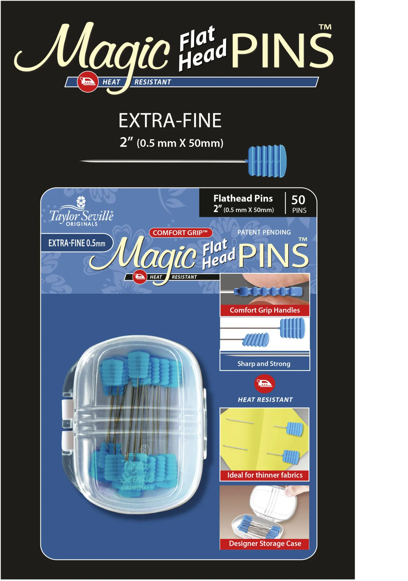 Flat Head Pins  Extra Fine (0,5 mm)2.