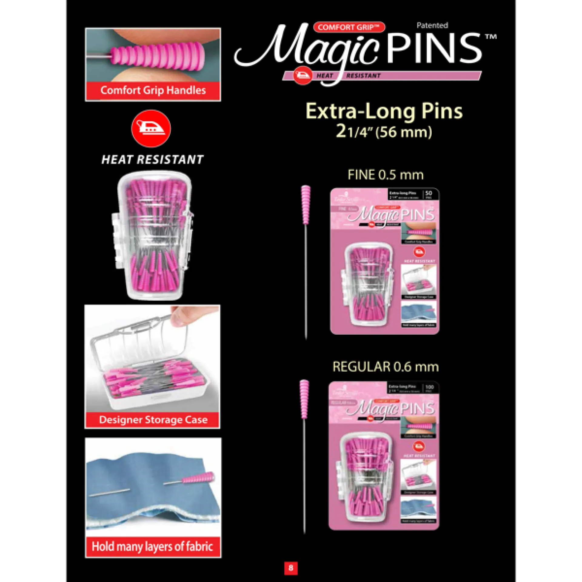 219706 Magic Pins Extra Long FINE 50pc, Taylo.