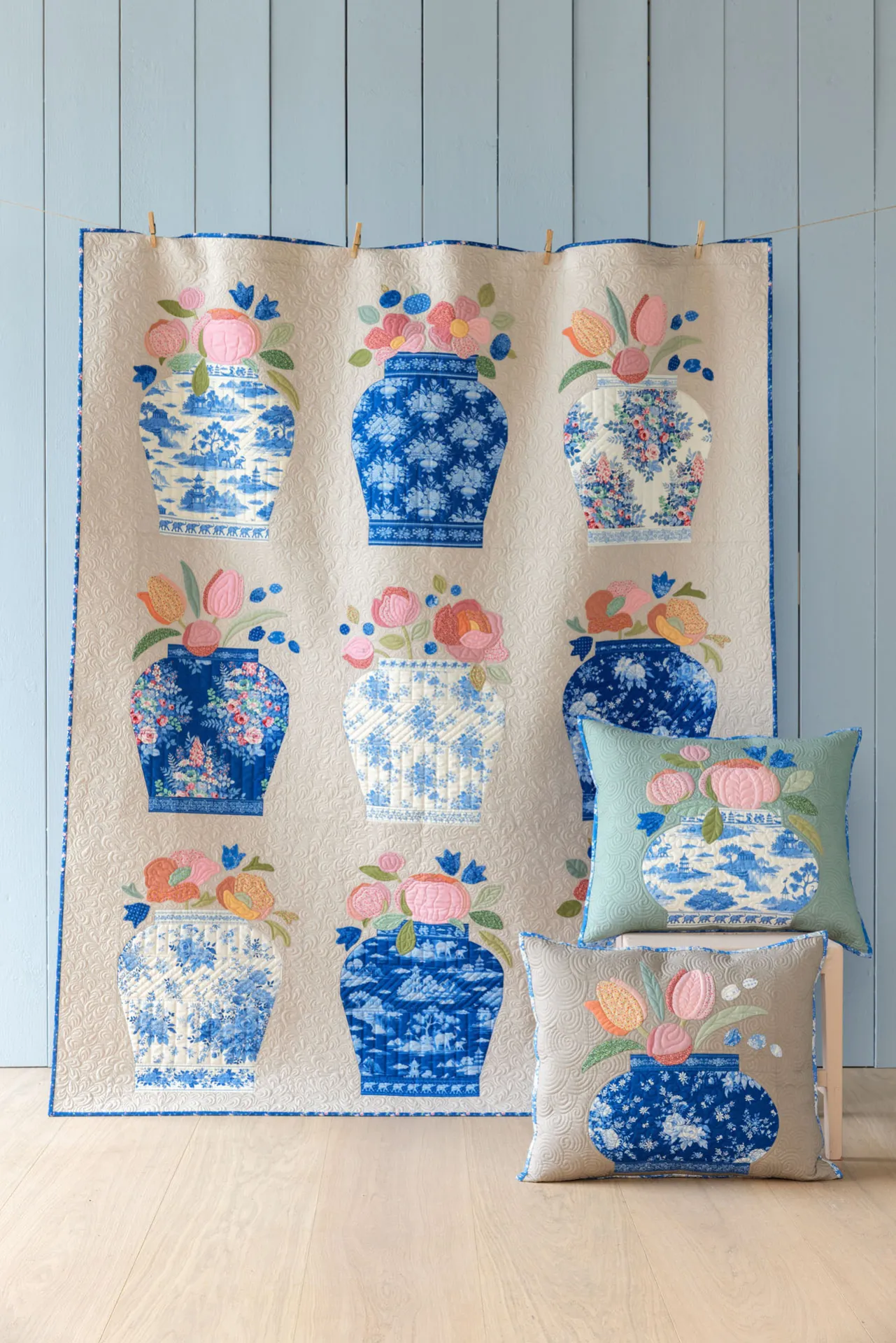 Something Blue-25-Ginger Jar Quilt Putty hang.