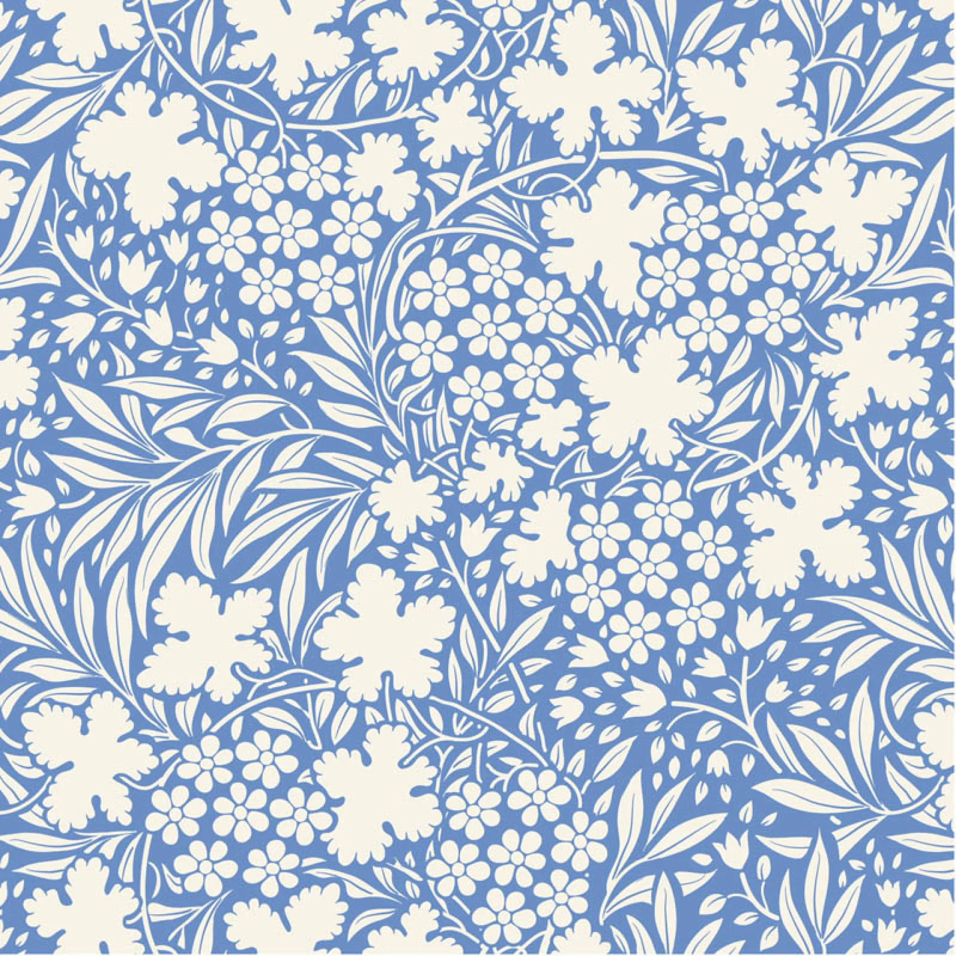 100668-Tilda 110 Something Blue Bushbloom Blu.