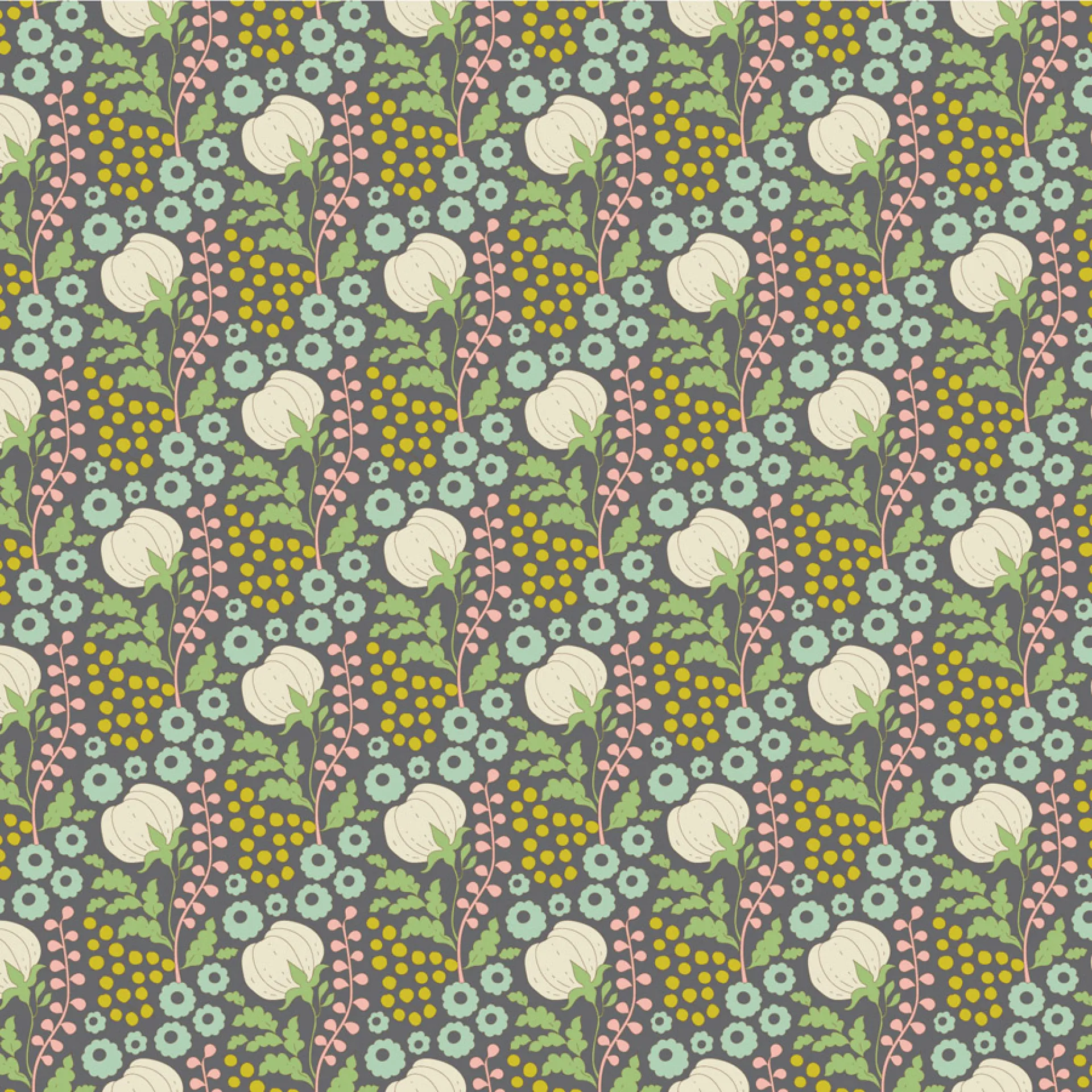 100579-Cottonfield-Greygreen Tilda fabric.