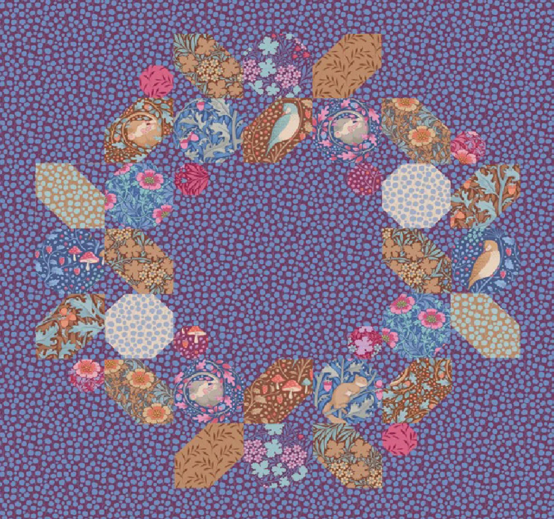 Berry Wreath Pillow (Eggplant).