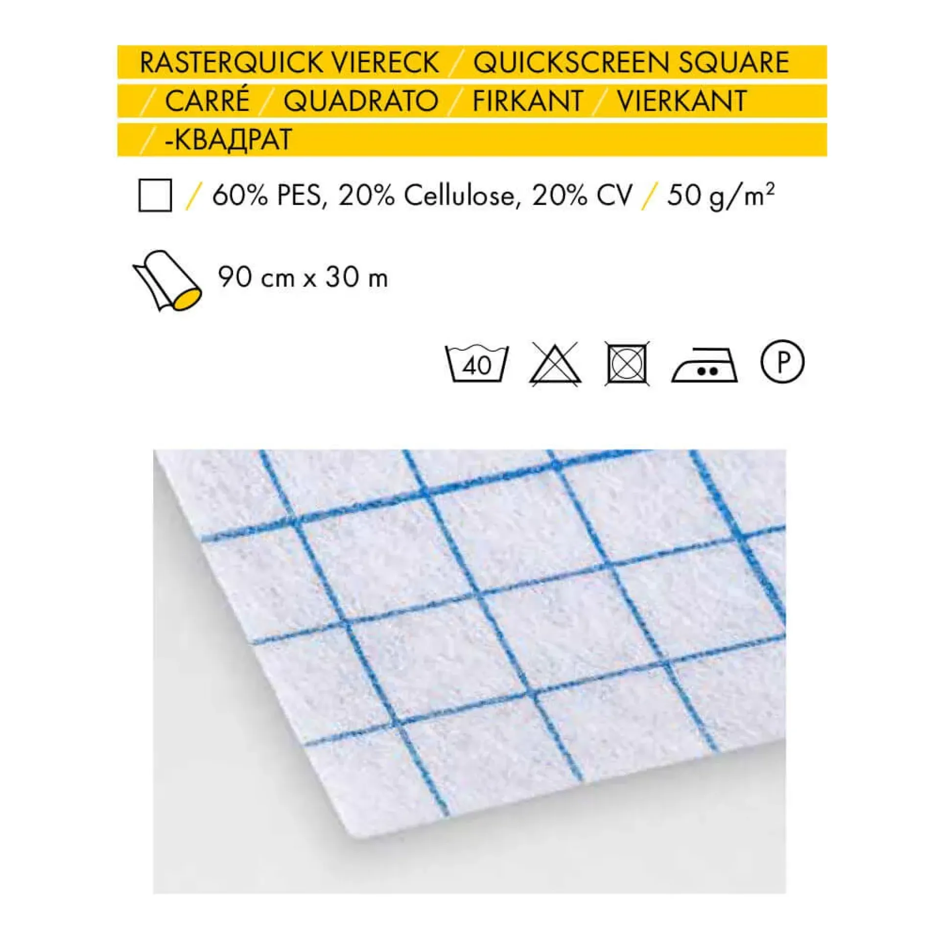 Vlieseline Rasterquick ruiten 90cm blauw2.