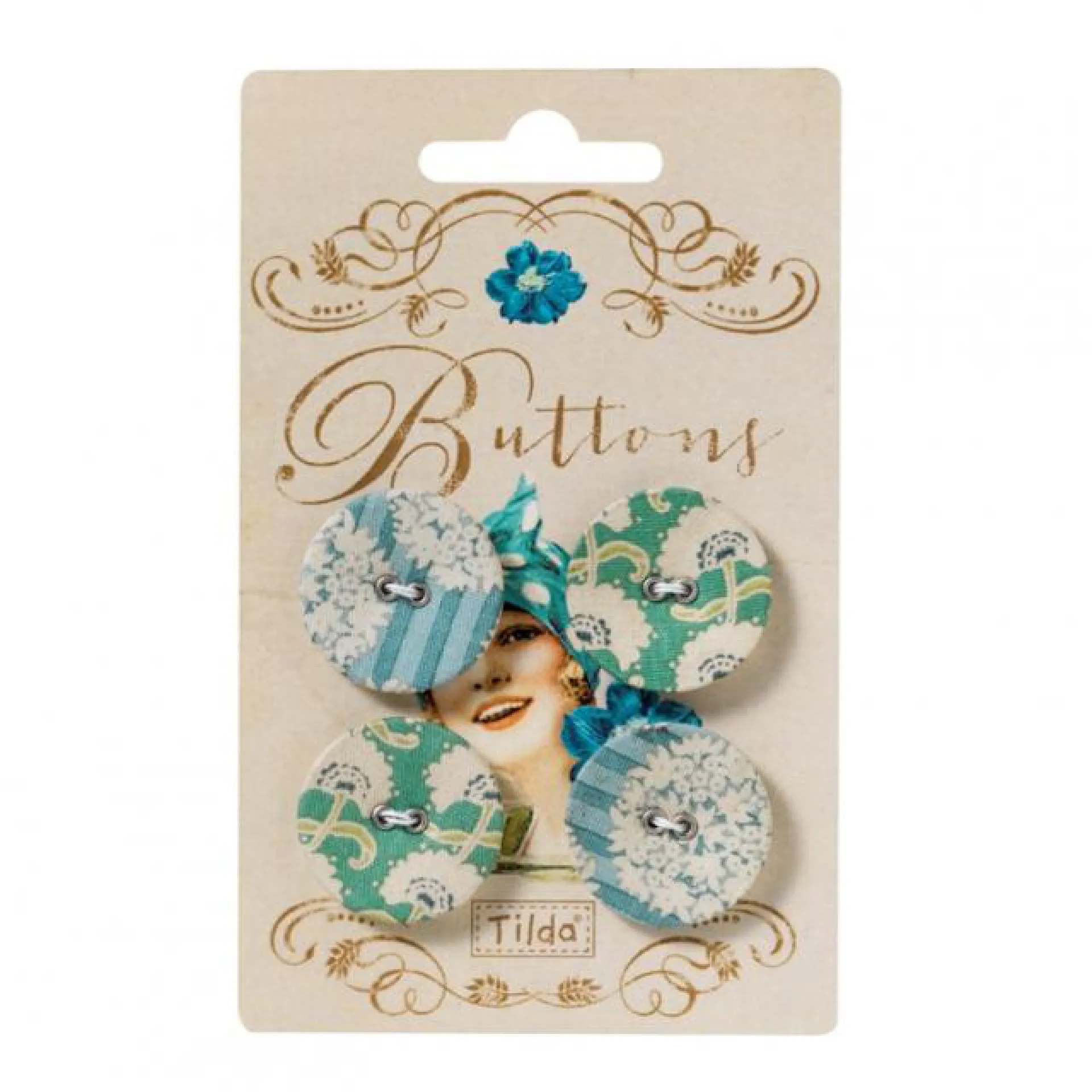 480833 Tilda fabric buttons, large, 4pcs.