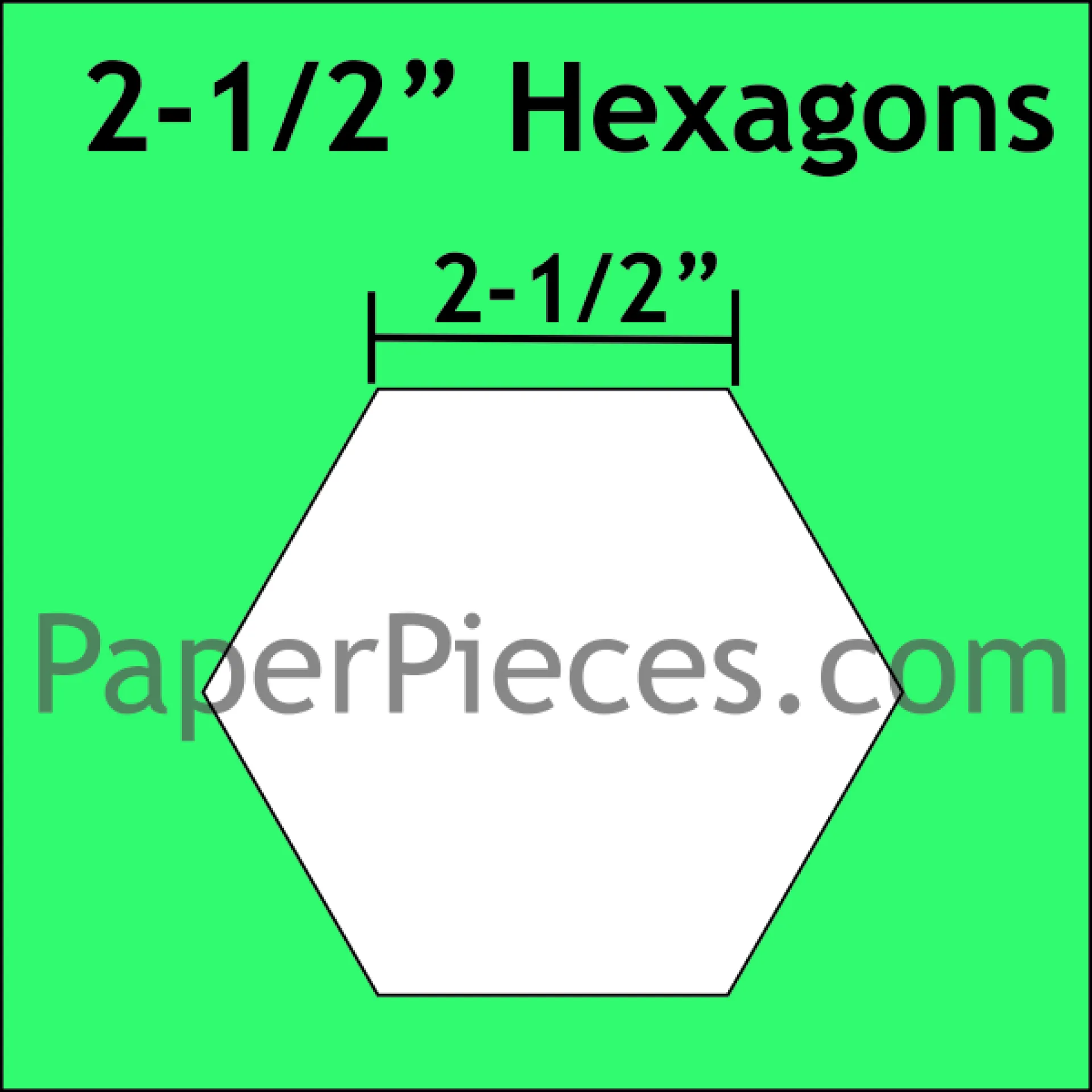 2 1-2 Hexagons Small Pack 25 Pieces.