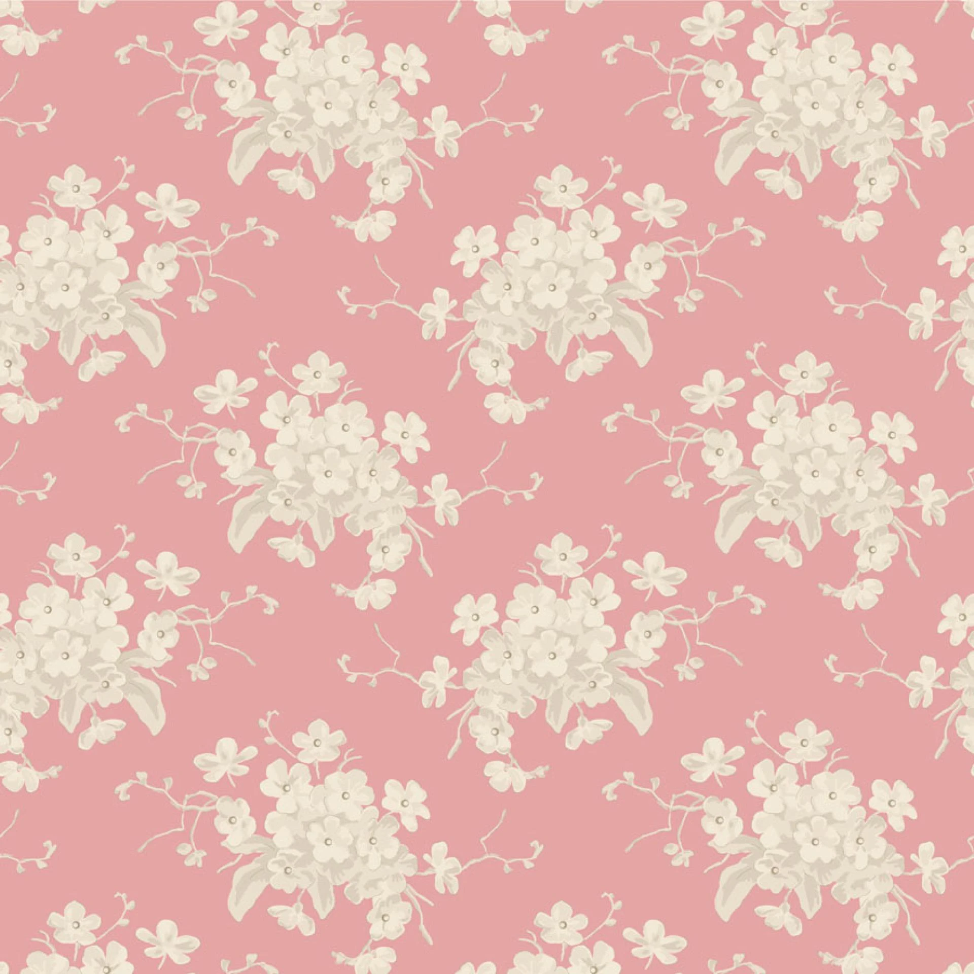 Tilda Sunday Brunch 100591-White-Flower-Pink.