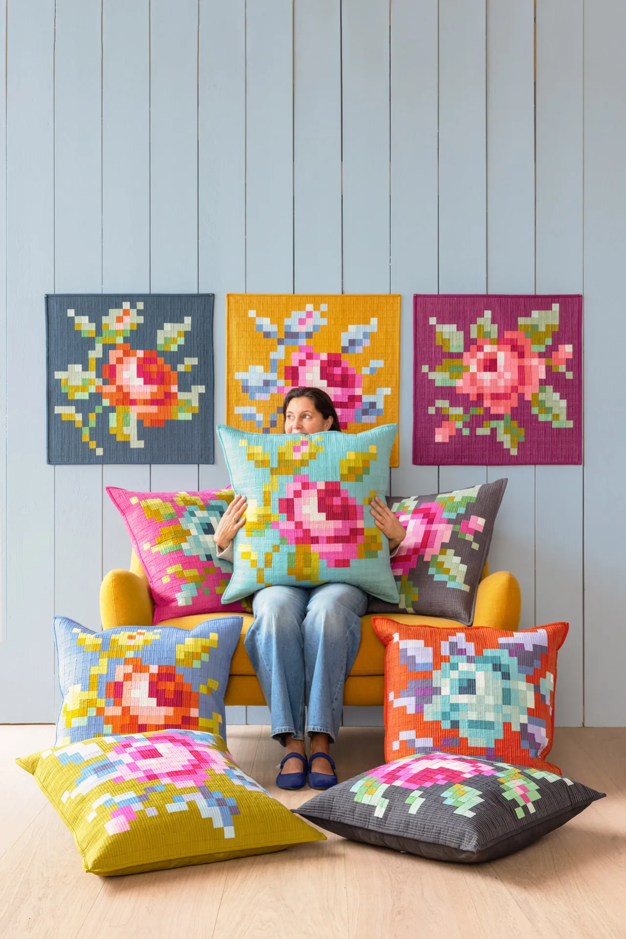 Tilda Wild Rose Embroidery Pillows-2.