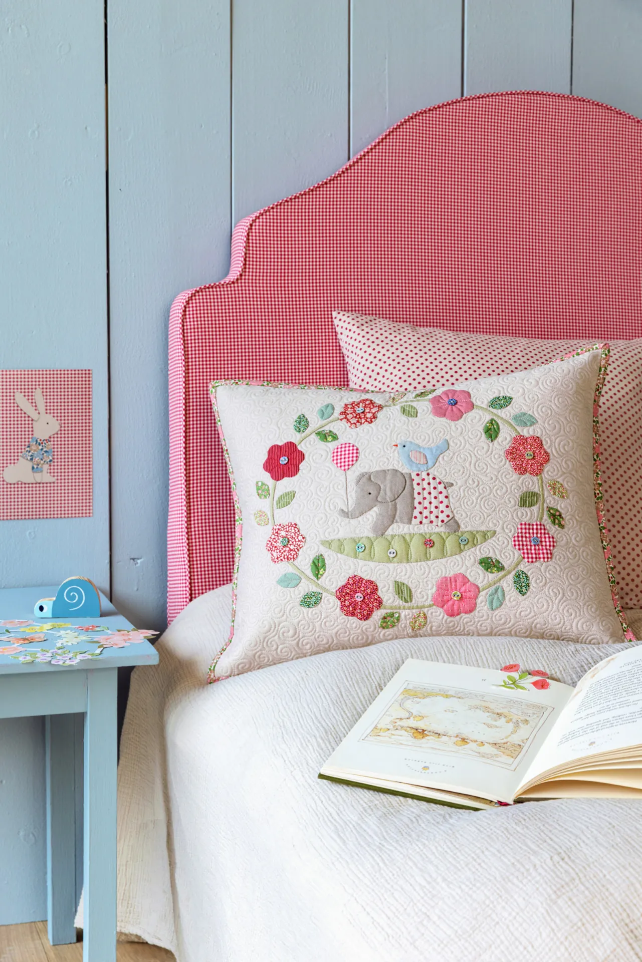 Tilda Flower Wreath Elephant Pillow.